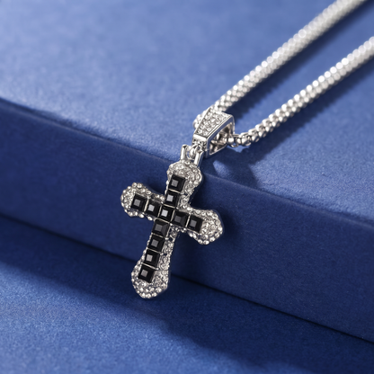 Collar de Cruz con Cristales Brillantes