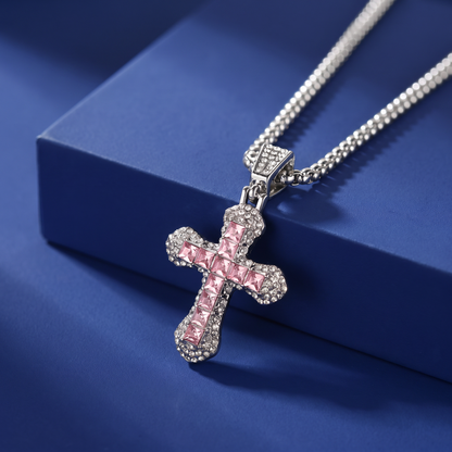 Collar de Cruz con Cristales Brillantes