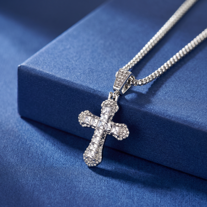 Collar de Cruz con Cristales Brillantes